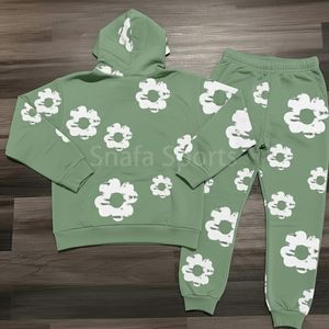 Nouveau style de survêtement pour hommes avec impression en relief, survêtement à capuche en denim déchiré pour hommes, créez votre propre survêtement, nouvelle arrivée - Product Image 2