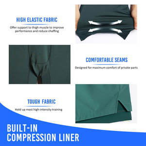 Shorts de sport pour homme taille haute, séchage rapide, respirant, fitness, course à pied, entraînement, fermeture à cordon, 100% polyester - Product Image 3