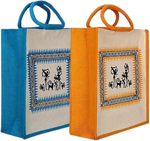 Sacs imprimés en jute produits naturellement, textiles de couleurs personnalisées beaux et durables, exportation mondiale - Product Image 4