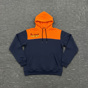 OEM/ODM hiver 100% coton polaire surdimensionné écologique 2 tons homme Hip Hop sweat à capuche personnalisé broderie logo goutte épaule pull - Product Image 6