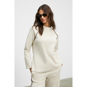ETHIQUET ELSBETH <b>Women's</b> Crew Neck Side Slit Raglan Sleeve Oversize Elasticated Waist Straight Leg Two-Piece Ta - Product Image 3