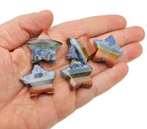 Étoile plate en pierres précieuses collées à 7 chakras de qualité supérieure 2024 pour la guérison de la méditation Reiki en vrac - Product Image 2