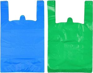 Offre Spéciale personnalisable couleur HDPE LDPE plastique T-Shirt sacs clair gousset sacs pour emballage T-Shirts - Product Image 5