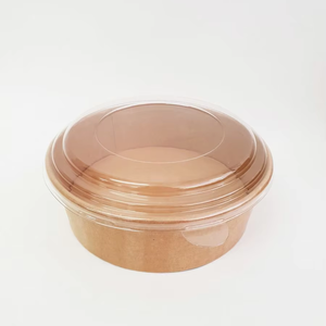 Bol en carton jetable personnalisé avec logo, étanche, pour l'emballage de sushis, de pain, de pizzas et de salades, avec impression dorée - Product Image 1