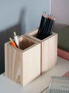 Estuche de Madera para Lápices, Caja de Almacenamiento de Papelería de Escritorio - Product Image 3