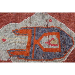 Turkish 2.1x10.1 ft Rug, Vintage Rug, <b>Red</b> Ombr Rug <b>Wool</b> - Product Image 3