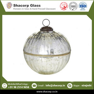 Boule de verre au mercure argenté en verre coloré soufflé à la main de qualité supérieure avec couvercle pour la décoration intérieure - Product Image 2