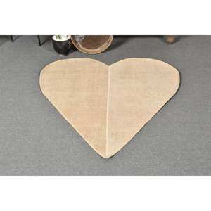 Tapis moderne en latex écologique en laine beige de 3.8x4.2 pieds, tissage plat turc, motif patchwork, tapis de salle à manger pour adolescents - Product Image 1