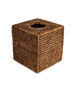 Boîte à mouchoirs carrée en rotin, marron, faite à la main, boîte de rangement écologique, décoration naturelle pour la maison et la maison, vente en gros du Vietnam - Product Image 1