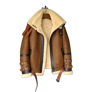 เสื้อแจ็คเก็ตหนังแท้สำหรับผู้ชายเสื้อแจ็คเก็ตขนแกะสำหรับฤดูหนาวเสื้อแจ็คเก็ตขนแกะของแท้สำหรับผู้ชายทำตามสั่ง - Product Image 5