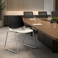 Chaise de conférence moderne empilable, durable et imperméable, chaise de formation en plastique pour salle de classe et salle de réunion