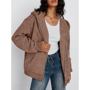 Sudadera con capucha y cremallera de gran tamaño con lavado ácido a la moda para mujer Y2K Vintage Streetwear lindas chaquetas de Otoño/Invierno 3D sudaderas con capucha tamaño Queen - Product Image 2