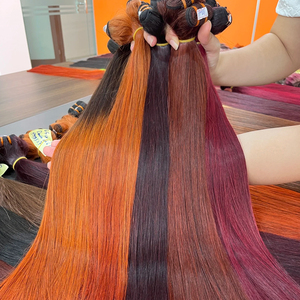 วิกผมคนจริงสีเบอร์กันดีแวววาวและอ่อนนุ่มจากเวียดนามผมดิบ - Product Image 1