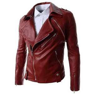 Blouson Moto Homme Hiver 2025 Tendance en Cuir Véritable Toile Coton Imperméable à Capuche Logo Avant Doublure Coton Premium - Product Image 1