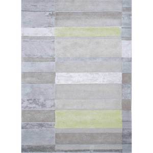 Tapis Caliedo en laine et viscose tufté à la main, motif rayé gris et noir, pour chambre et couloir, épaisseur 10 mm, pour adolescents - Tnq-4354 - Product Image 1