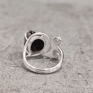 Bijoux en pierre brute Bague pour femme Grenat naturel Pierre précieuse brute Janvier Pierre de naissance Designer Bijoux de fête Bague en argent sterling 925 - Product Image 5