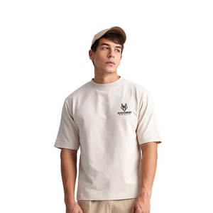 Camiseta Lisa cuadrada para hombre con tela gruesa de algodón 100% y camiseta cuadrada de manga corta de tacto Premium para hombre con hombros relajados - Product Image 1