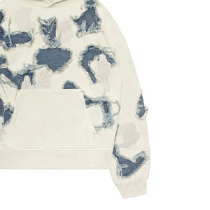 Sweat à capuche pour homme, personnalisé, avec broderie de patchs usés, appliqué, hiver, basiques numériques, sur mesure, coupé et cousu, streetwear - Product Image 3