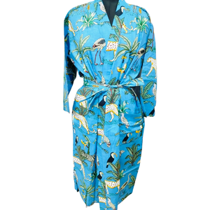 ชุดคลุมพิมพ์ลายโรแมนติกสไตล์ชัยปุระ เนื้อผ้านุ่ม ระบายอากาศได้ดี ฟรีไซส์ รับสกรีนโลโก้ สำหรับใส่ที่บ้าน ช่วงกลางคืน ฤดูหนาว ลายสัตว์ ลายเรียบ - Product Image 2