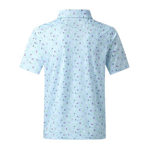 Polo de golf de qualité luxueuse avec logo personnalisé pour hommes, t-shirts respirants en polyester, spandex avec impression par sublimation - Product Image 4