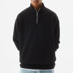 Sudadera de Hombre con Media Cremallera, Cálida para Invierno, de Forro Polar, Bordada, de Secado Rápido, Estilo Urbano, Color Sólido, Informal - Product Image 1