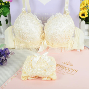 Hot Selling Women Sexy Lace Padded <b>Push</b>-<b>Up</b> Underwire Bra <b>Bikini</b> Panty Floral Embroidery Breathable Luxury Intimates Wholesale - Product Image 5