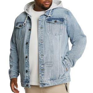 แจ็กเก็ตยีนส์ของผู้ชายแบบสั่งทำได้มีหลายสีให้เลือกสไตล์สตรีทผ้าวิสคอสหนาสำหรับฤดูหนาว - Product Image 1