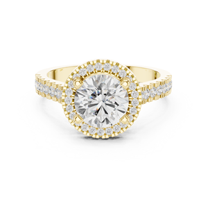 Bague ethnique pour femme en or 18 carats avec diamants de laboratoire et pierres latérales - Product Image 5