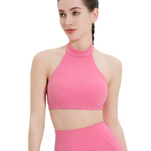 2024 conjunto de Sujetador deportivo de compresión transpirable ligero para mujer cuello alto entrenamiento de secado rápido Top corto Yoga gimnasio de talla grande - Product Image 3