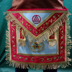 Delantal de Sacerdote Alto de la Orden Real Arquitectónica con Collar y Joyas Rojo-HSE - Product Image 3