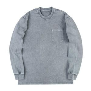 Custom Design <b>Men's</b> Acid Wash Sweatshirt Lightweight Quick Dry New Fashionable <b>Long</b> <b>Sleeve</b> Winter Fleece with Embossed Printing - Product Image 5