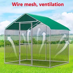 Grande rete metallica esterna resistente cane gabbia canile cortile penna <span class=keywords><strong>per</strong></span> <span class=keywords><strong>cani</strong></span> con Top impermeabile e parasole <span class=keywords><strong>per</strong></span> fattoria giardino - Product Image 3