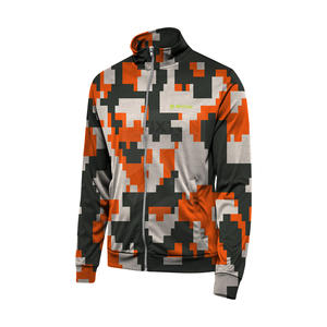 Sweat à capuche numérique avec fermeture éclair pour hommes, décontracté, col haut, Streetwear brodé OEM, camouflage, fermeture éclair, techniques délavées pour l'hiver - Product Image 3
