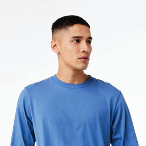 Airlume – T-Shirt à manches longues 52% coton peigné et à anneau, 48% Poly 32 simple 4.2 oz bleu colombie, unisexe, résistant, CVC - Product Image 4