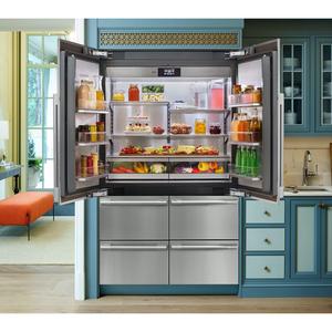 Refrigerador Empotrado de Puerta Francesa de 48 Pulgadas Preensamblado, Acero Inoxidable, Diseño Compacto, Sin Escarcha, Solar, Portátil para Hoteles - Product Image 3