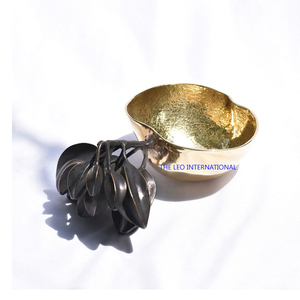 Cuenco decorativo con forma de flor chapado en oro pulido brillante, acero inoxidable, latón, Metal, alta demanda, conjunto moderno, cinco cuencos - Product Image 4