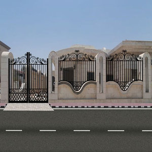 Fournisseur du Vietnam portail en fer forgé avec panneau personnalisé allée matériel d'entrée ensemble et installation d'automatisation - Product Image 1