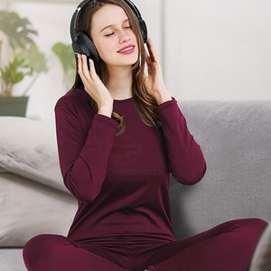 Calzoncillos largos de poliéster para mujer, conjunto de ropa interior de capa Base sin costuras transpirable térmica de invierno de alta calidad - Product Image 5