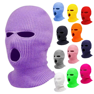 Vente en gros de bonnets d'hiver personnalisés pour femmes et hommes, 100% acrylique, broderie bon marché, couvre-visage intégral pour le cyclisme, balaclava tricotée, livraison DDP - Product Image 5