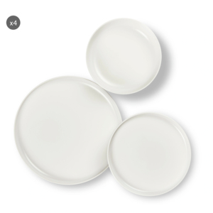 Dinnerware Set 12 Plates White Round Ceramic Plates Excelsa Nordic Elegant & Minimalist Style Matte Finish - Product Image 1