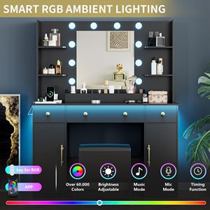 Luci a LED moderne di lusso con caratteristiche regolabili toletta bianca Set <span class=keywords><strong>Vintage</strong></span> <span class=keywords><strong>camera</strong></span> <span class=keywords><strong>da</strong></span> <span class=keywords><strong>letto</strong></span> specchio per il trucco uso specifico cassettone - Product Image 2