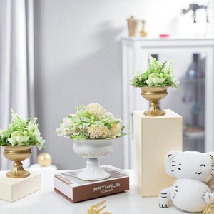 Vase à fleurs en métal Finition dorée Support de jardinière de table décorative - Product Image 5