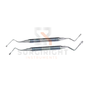 Lucas Curette Curetas de hueso dental Juego dentado de 2 instrumentos quirúrgicos de SurgiRight Instruments - Product Image 2