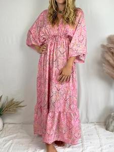 เดรสแม็กซี่ทรงเอลีชาแฟชั่นของผู้หญิงในชุดเดรสลำลองสีกุหลาบแดงเหมาะสำหรับทุกโอกาส - Product Image 4