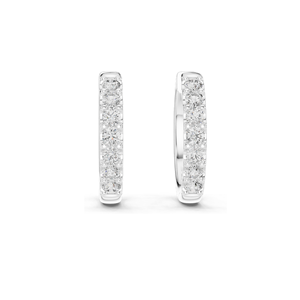 Boucles d'oreilles créoles en diamant de laboratoire 0,7 CT pour femmes, clarté VVS-VS EF, or 18 carats, 14 carats, 10 carats et argent 925, or rose, or jaune, or blanc - Product Image 1