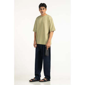 T-shirt pour homme 100% coton, écologique, 320g, coupe ample, col rond, respirant, décontracté, été, fabricant OEM ODM, fournisseur en gros - Product Image 3