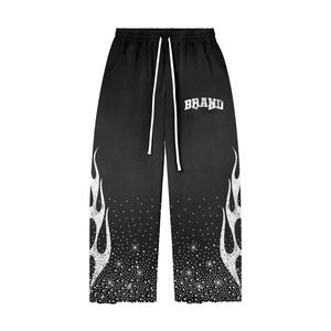 Pantalons de survêtement décontractés à pattes évasées de style hip-hop, nouvelle conception 2026, sur mesure, pour hommes, fabricants de pantalons de jogging pour unisexe - Product Image 6
