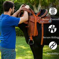 Selle anglaise pour cheval de haute qualité, fabriquée à la main, en cuir, exportateur indien, durable, confortable, couleur personnalisée |   Meilleure Offre 2026