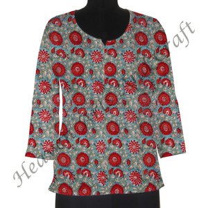 Robe 100% coton imprimé main indienne en gros doux et confortable vêtements de plage vêtements amples en gros indien - Product Image 4