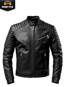 Chaqueta de Cuero Premium de Alta Calidad, 100% Piel de Vaca, Estilo Hip Hop, Cuello Alto, Impermeable y Cortavientos para Invierno - Product Image 1